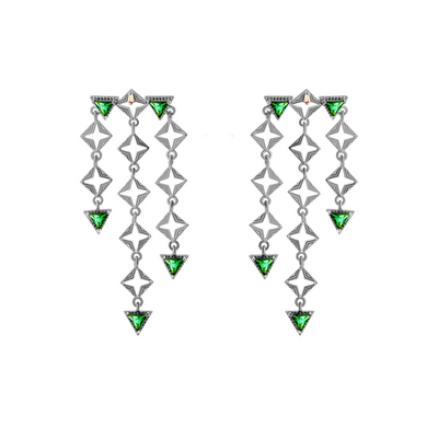 Silver - Emerald Zirconia